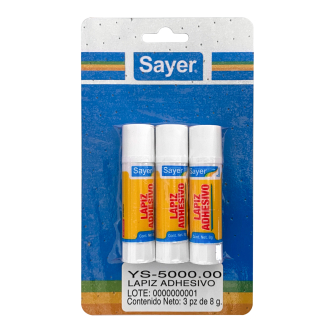 LAPIZ ADHESIVO 3PZAS PAQ BLISTER